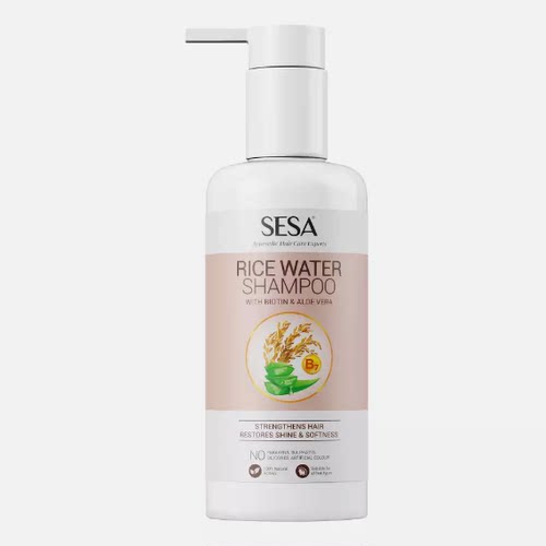 SESA Rice Water Shampoo With Biotin & Aloe Vera 印度