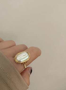 其他女淡水珍珠法式复古戒指