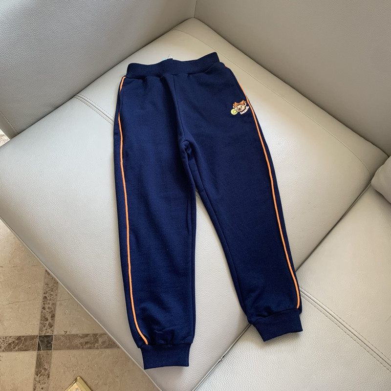 女童秋季新款深蓝色纯棉细毛圈运动裤