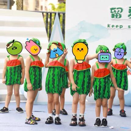 幼儿园表演服儿童节跳舞服六一出演服装西瓜舞特色动物舞蹈衣服