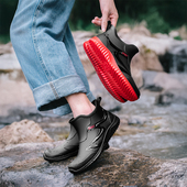 轻便雨靴耐磨水靴水鞋 时尚 短筒防滑防水厚底厨房胶鞋 男士 软底雨鞋