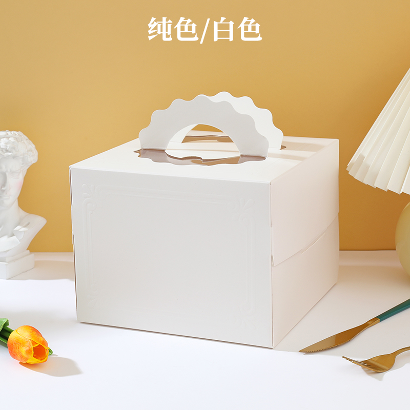 4 6 8 10 12寸手提開窗生日蛋糕盒一次性外賣打包盒子包裝盒定制