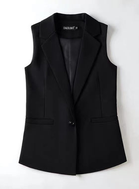 一粒扣春装西装领西服马甲女