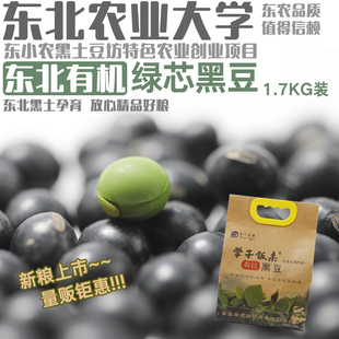 有机黑豆 绿心打豆浆专用东北农家杂粮粗粮青仁1.7kg绿芯豆子新货