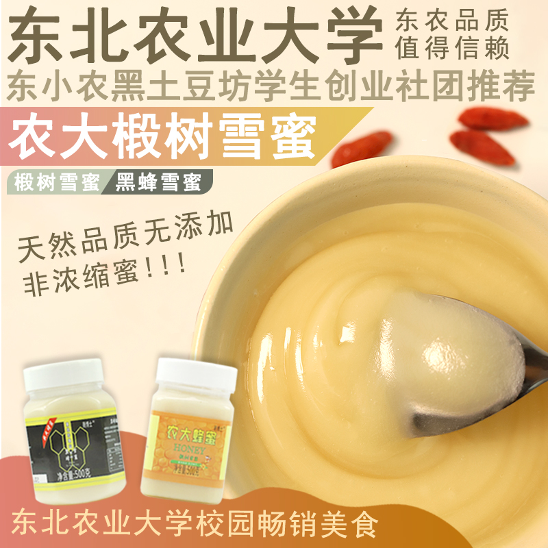 农大蜂蜜纯正天然黑蜂椴树雪蜜纯蜂蜜东北小罐原蜜小包装500g