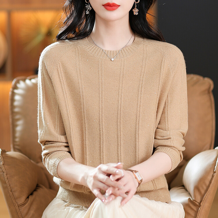 女装 女士精品毛针织衫山羊绒亮片7385款常规单件通勤其他其