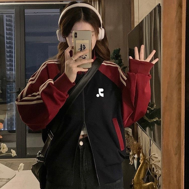 韩国代购Retionan韩系休闲运动宽松长袖卫衣男女款开衫纯棉上衣潮