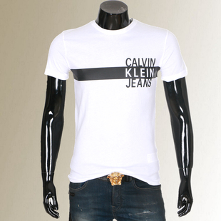 正品 Klein T恤简约休闲圆领半袖 男短袖 上衣字母衫 Calvin 现货