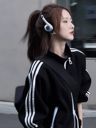 美式复古潮牌立领宽松短款外套女