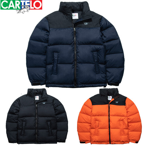 Cartelo鳄鱼羽绒服男加厚情侣冬季短款外套北方休闲面包服1996潮