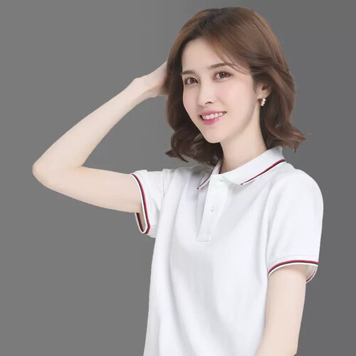 正品女士短袖polo衫夏季宽松纯棉