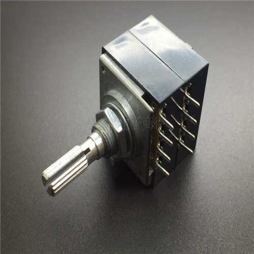 RH2702发烧双联抽头音响电位器带步进50KAX2柄长25MM花轴 RH27型