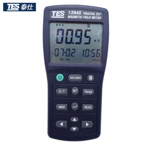 台湾泰仕TES-1394S三轴低频电磁波测试仪专业磁场检测仪高斯计