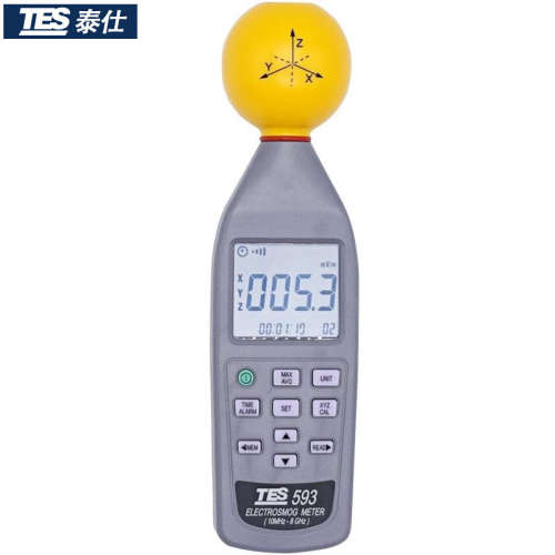 台湾泰仕TES-593R高频电磁波辐射检测仪高压线移动发射塔辐射检测
