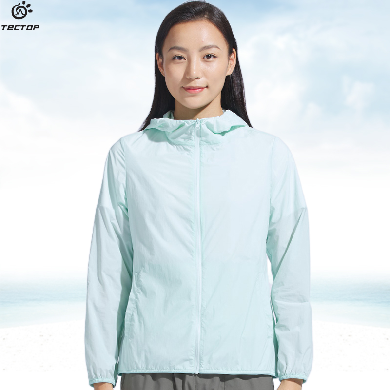 TECTOP探拓户外夏季新款防紫外线防晒衣女款宽松透气登山运动外套