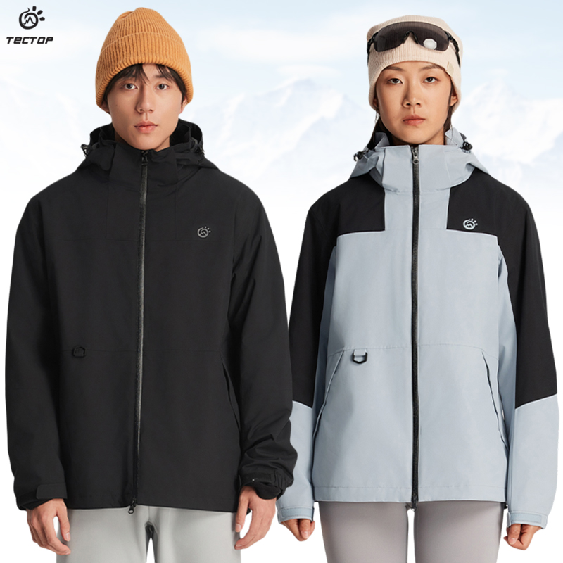 探拓户外秋冬季两件套三合一冲锋衣男女士款防风防水登山徒步外套