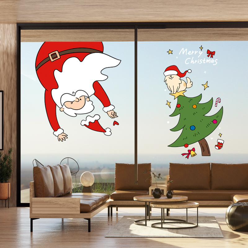 圣诞节装饰橱窗玻璃门贴纸