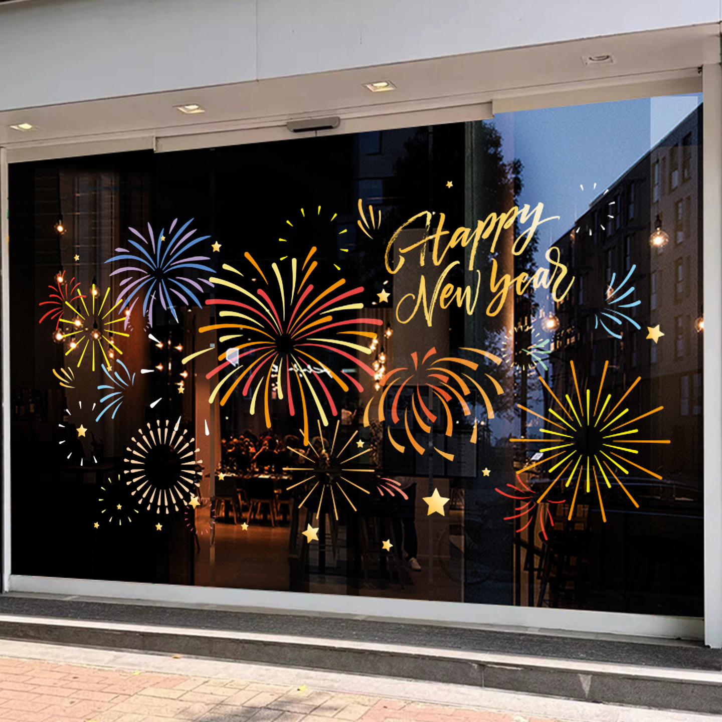 2026新年装饰窗花店铺橱窗玻璃贴