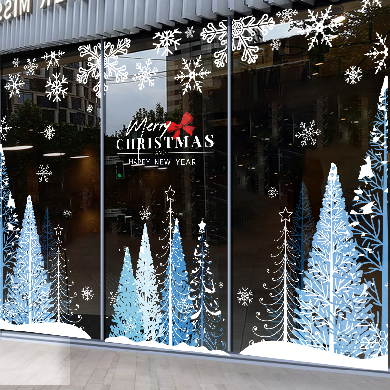 圣诞装饰橱窗贴画静电玻璃贴