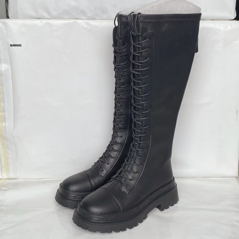 不过膝长筒靴女秋冬款单靴骑士靴