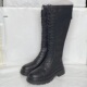 断码 清仓MN不过膝长筒靴秋冬款 单靴骑士靴厚底显瘦高筒长靴21553