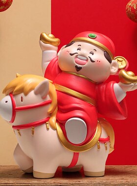 马年财神骑马桌面摆件招财开运