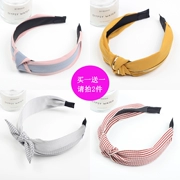 Hàn Quốc đơn giản thắt nút rửa headband vải rộng bên với răng chống trượt kẹp tóc kẹp tóc mạng đỏ ban nhạc phụ nữ tóc - Phụ kiện tóc