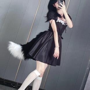 手作兽耳兽尾巴毛绒cosplay饰品道具狐狸尾巴狼尾狐娘lolita配饰