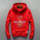 带帽衫 潮牌港风红色连帽卫衣男士 小蜜蜂烫钻外套男加绒ins春秋季