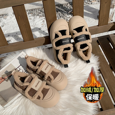 小码女鞋313233毛毛复古鞋