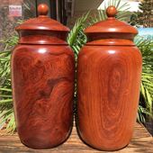 红木储存罐60公分花梨木大果紫檀整实木茶叶罐缅花创意收藏收纳罐