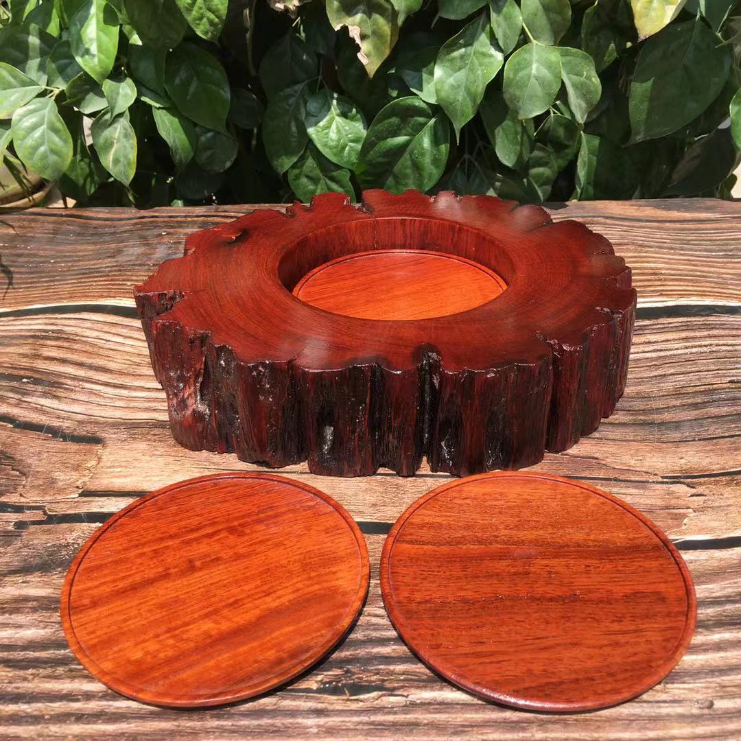 缅甸花梨木随型老料防烫茶杯垫