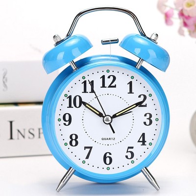 闹钟静音床头学生创意夜光闹铃多功能金属儿童卧室电子小闹表卡通