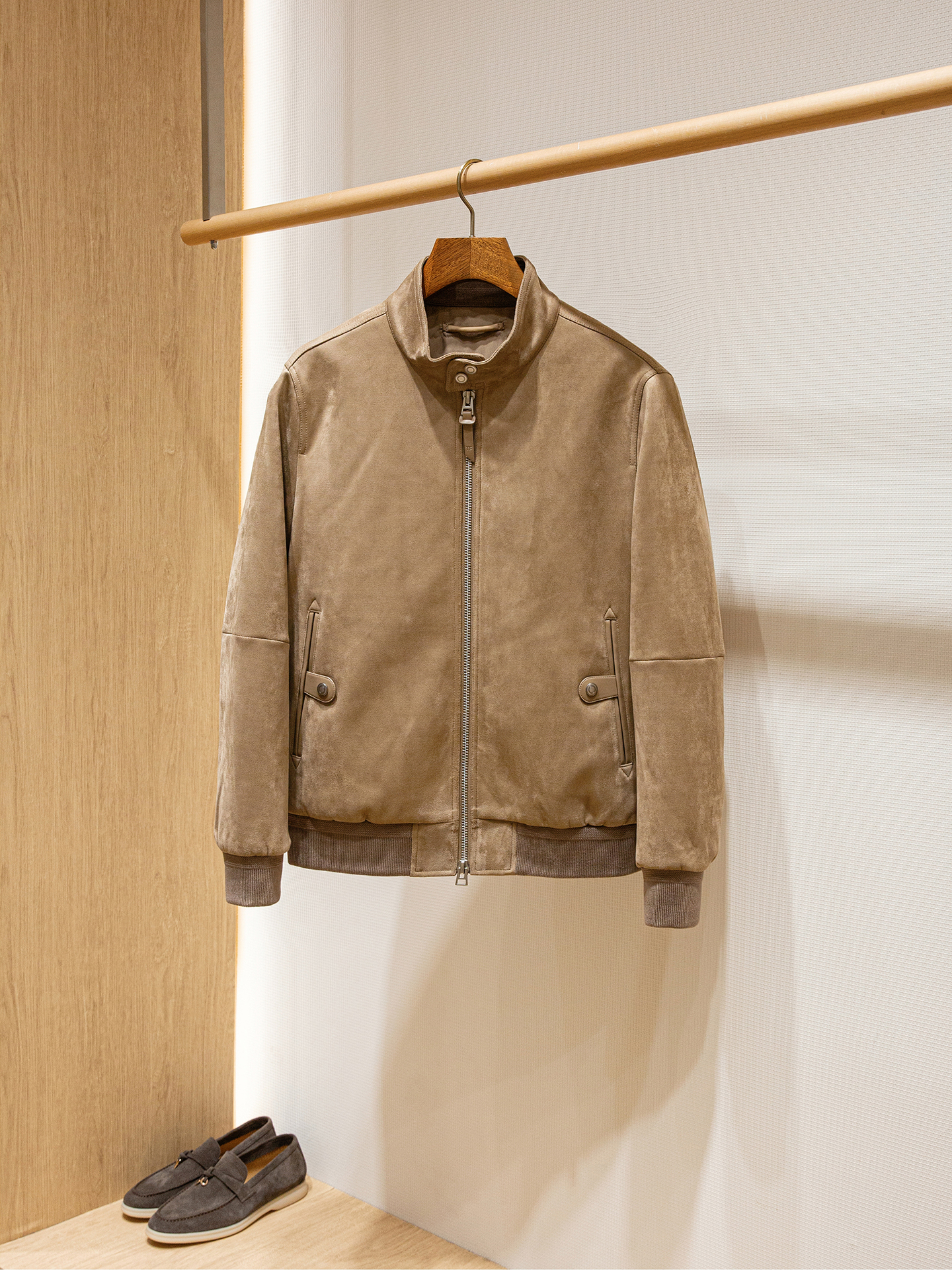 thumbnail for 【Harrington Jacket】Papidus Wool and Cotton Filling Autumn/Winter Men&#039;s Suede Casual Cotton Coat Tf