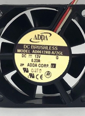 原装ADDA AD0612HB-A72GL 12V 0.23 6025 6CM 三线双滚珠散热风扇