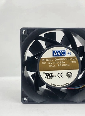 原装AVC DA08038B12H 8038 12V 0.85A 8CM 双滚珠 4线PWM温控风扇