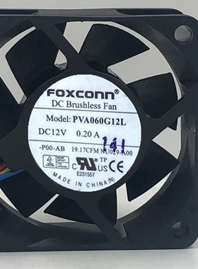 FOXCONN 富士康 PVA060G12L 12V 0.20A 6CM 6025 PWM温控 4线风扇