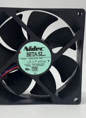 Nidec 9025 D09A-24PG 03B DC24V 0.11A 9cm三线变频器散热风扇