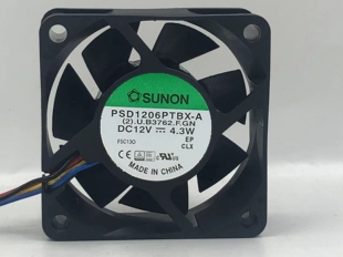 6CM PSD1206PTBX 4线 SUNON 滚珠散热风扇 4.3W 6025 12V 建准