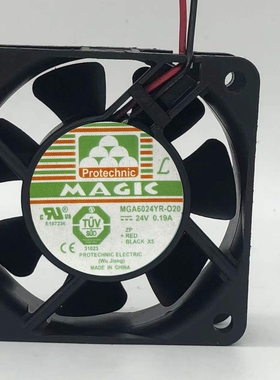 全新Protechnic永立MAGIC 24V 0.19A MGA6024YR-O20 6020散热风扇