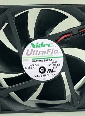 U80T24MS4A7-51 全新原装Nidec 8025 24V 0.165A 8CM 变频器风扇