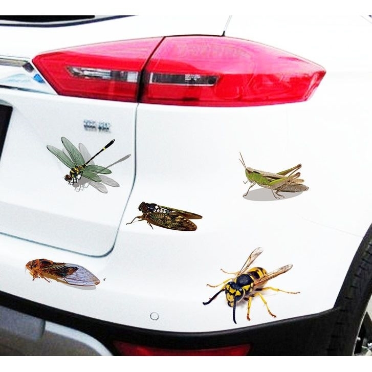 汽车油箱盖贴创意个性车身划痕遮挡装饰贴花3d昆虫立体车贴蜜蜂