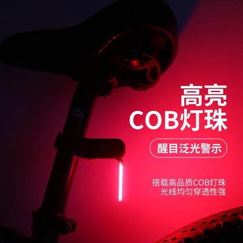 自行车USB充电流水尾灯夜骑警示
