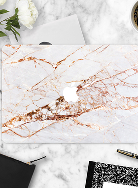 适用MacBook13.3pro16贴纸Air13.6pro1415寸苹果电脑大理石外壳膜