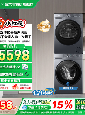 【小红花】海尔大容量洗烘套装洗衣机干衣机全自动双擎热泵52D1