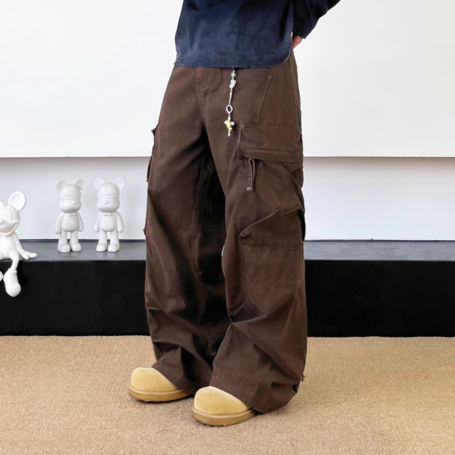 SWAG剪裁设计感立体大口袋工装裤