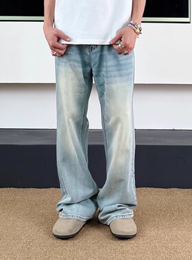 SWAG天丝莱赛尔直筒牛仔裤男女新款宽松夏季水洗阔腿垂感休闲裤子