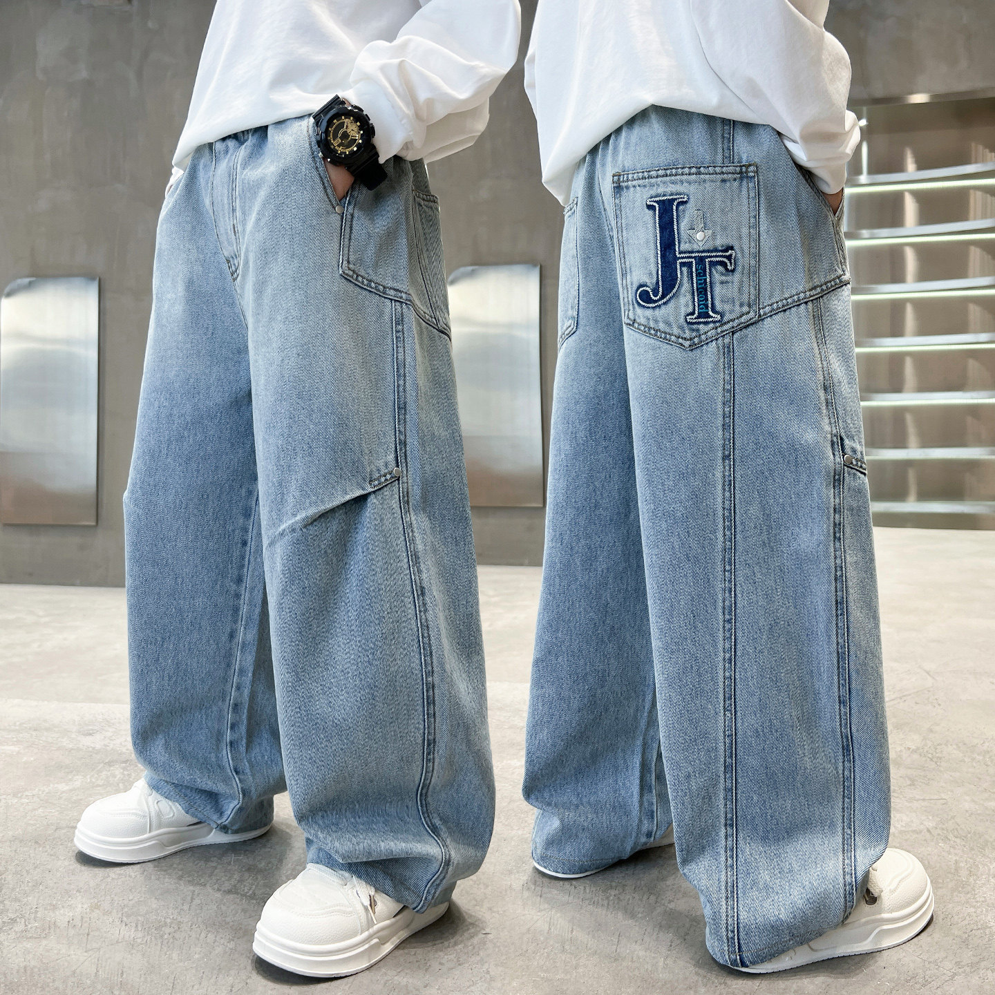 男童春季牛仔裤浅色2026新款儿童春装休闲裤洋气潮酷炸街宽松长裤,童装/婴儿装/亲子装,儿童牛仔裤,淘宝优惠券,粉丝福利购,淘宝优惠卷