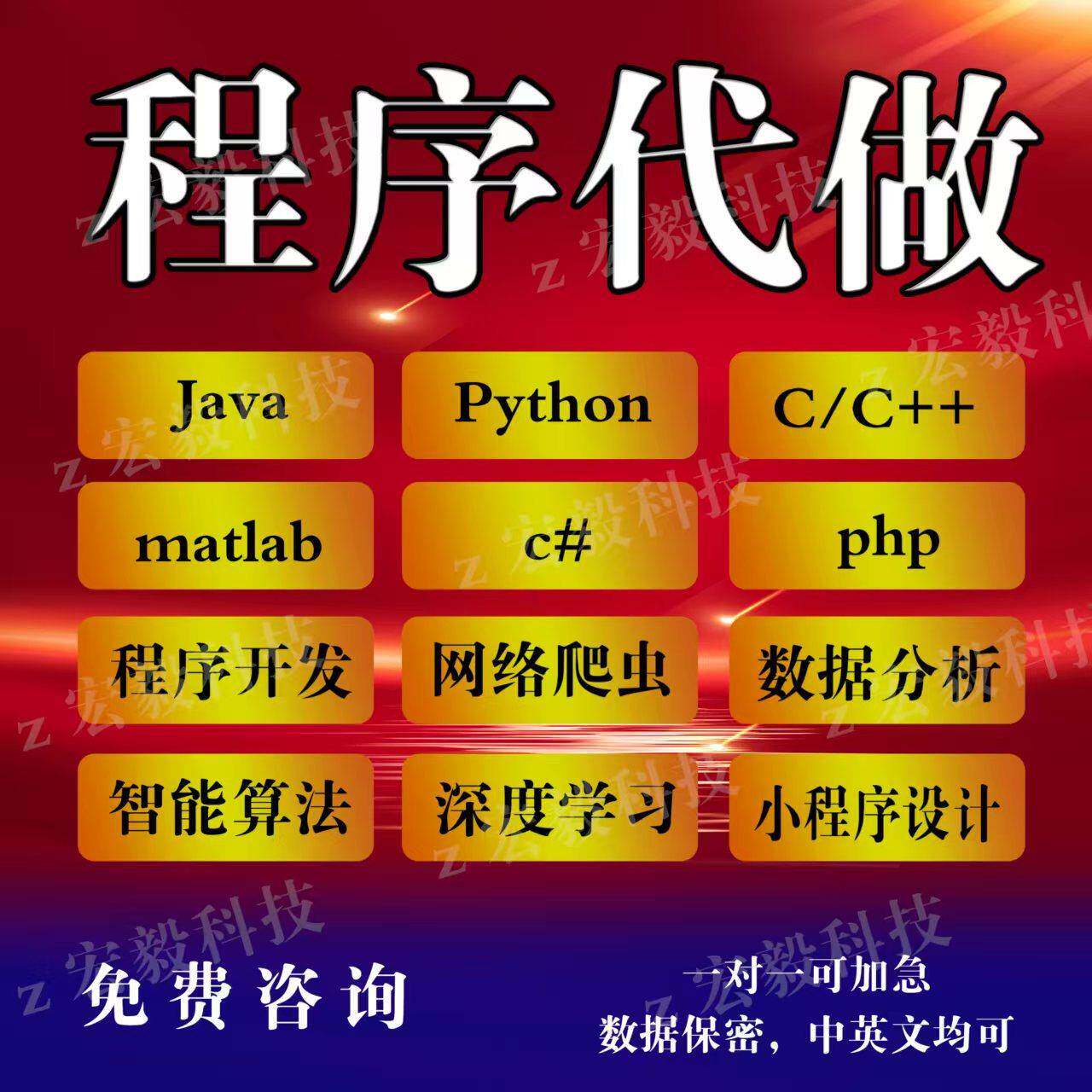JAVA代码编写Python代编程c语言程序设计c++代做c#开发matlab代写