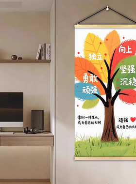 积极能量树装饰画卧室书房教室励志挂画多巴胺成长鼓励墙画海报画